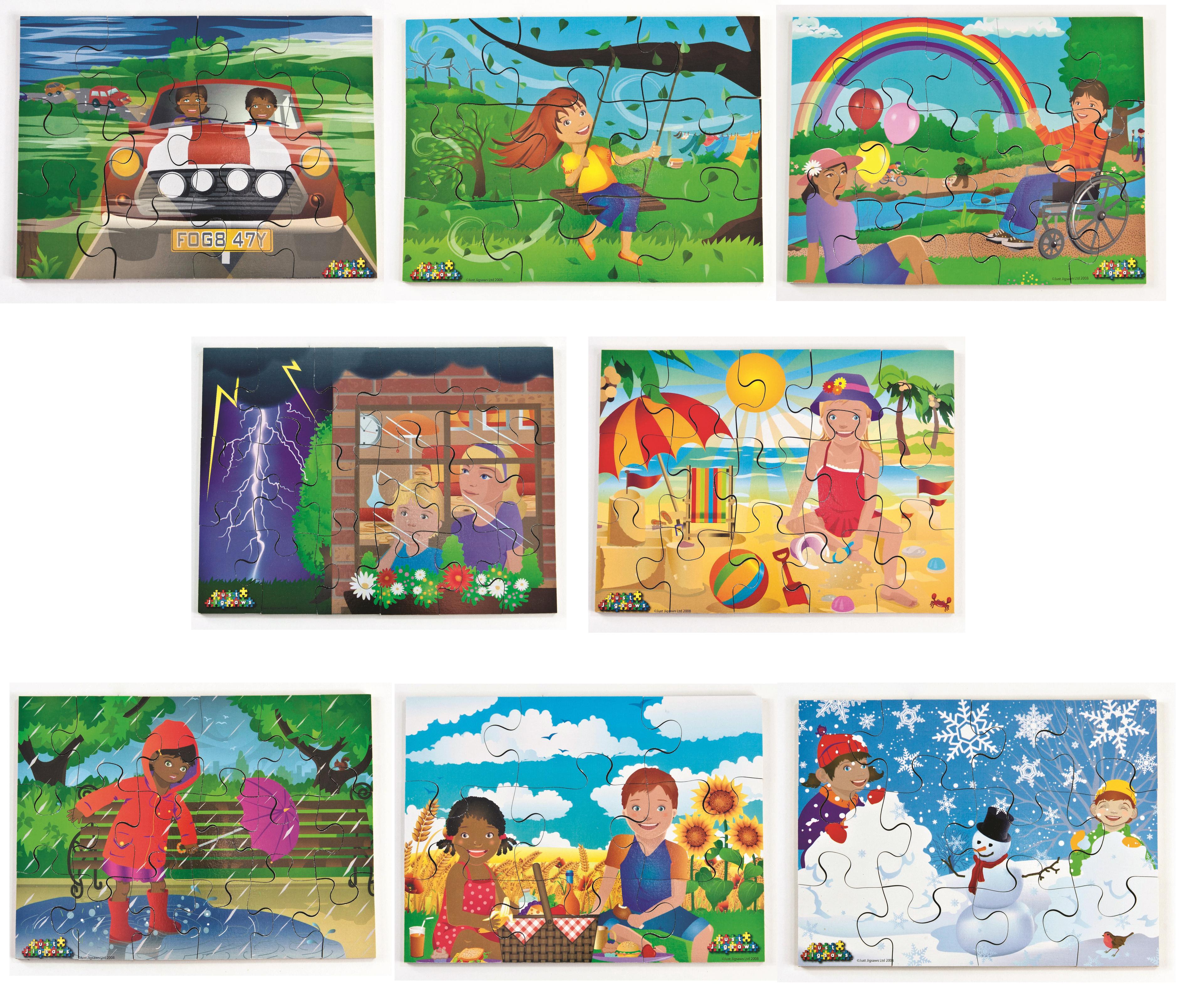 Just Jigsaws All Kinds of Weather Puzzles - Pack of 8