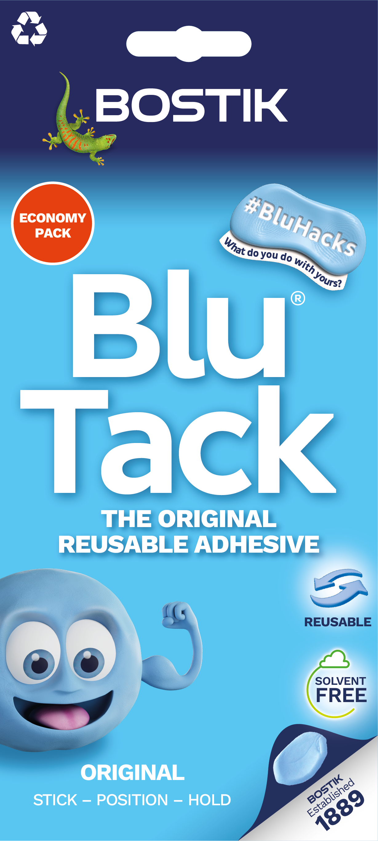 A1109952 - Bostik Blu Tack Blue Original 120g - Pack Of 12 | AtoZ Supplies