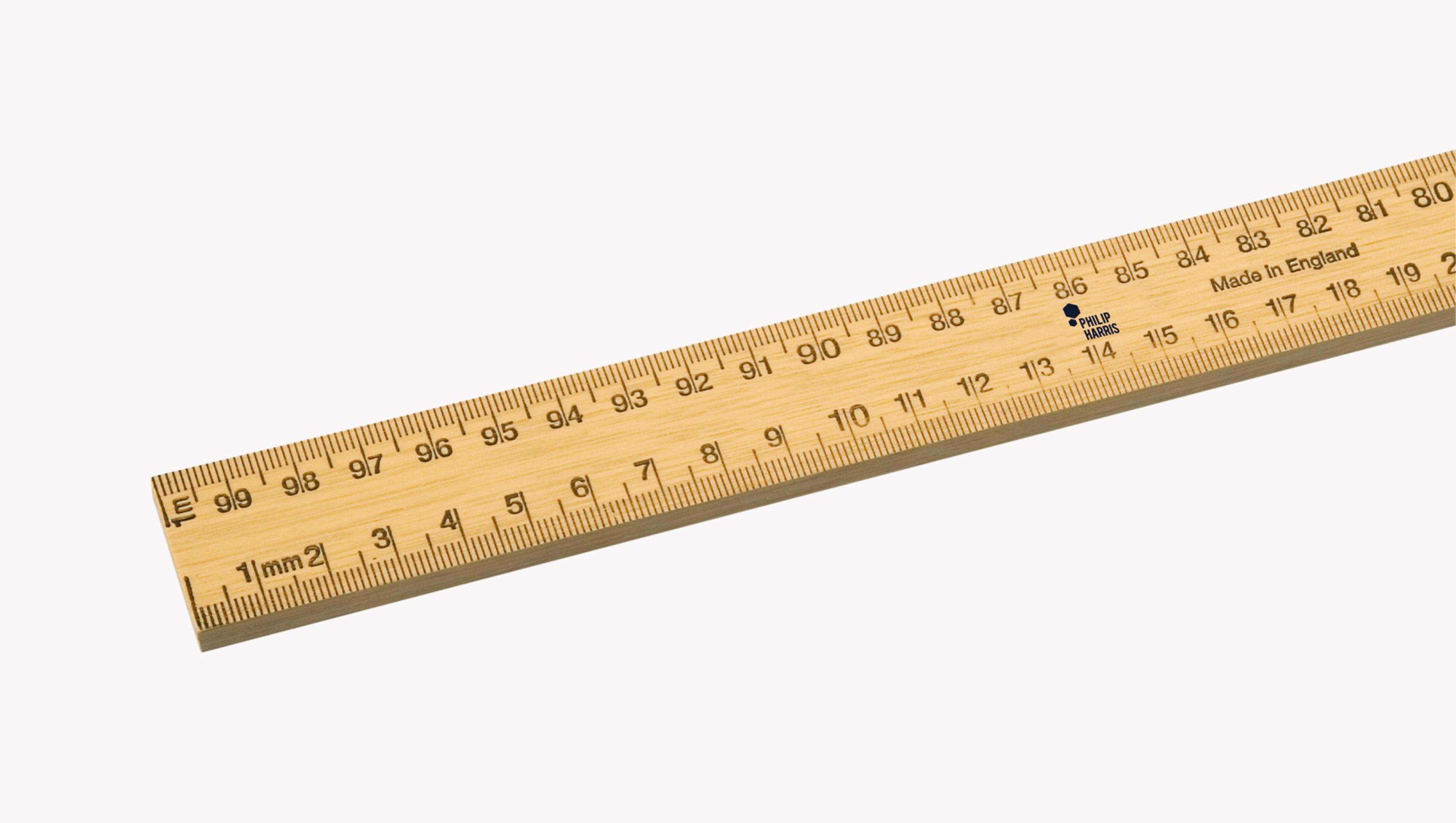 1m Wood Rule - Marked CM And MM