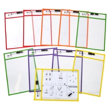 Reusable Wipe-Off Learning Pockets from Hope Education - Pack of 10
