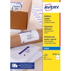 White Avery Jam-Free Quick PEEL Labels - 2 Labels, 199.6 x 143.5mm