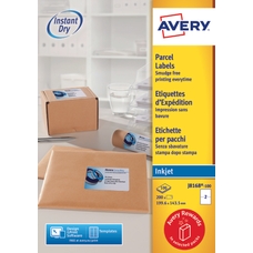 AVERY Jam-Free Quick PEEL Labels - White - 199.6x143.5mm - 2 Labels Per Sheet - Pack of 100