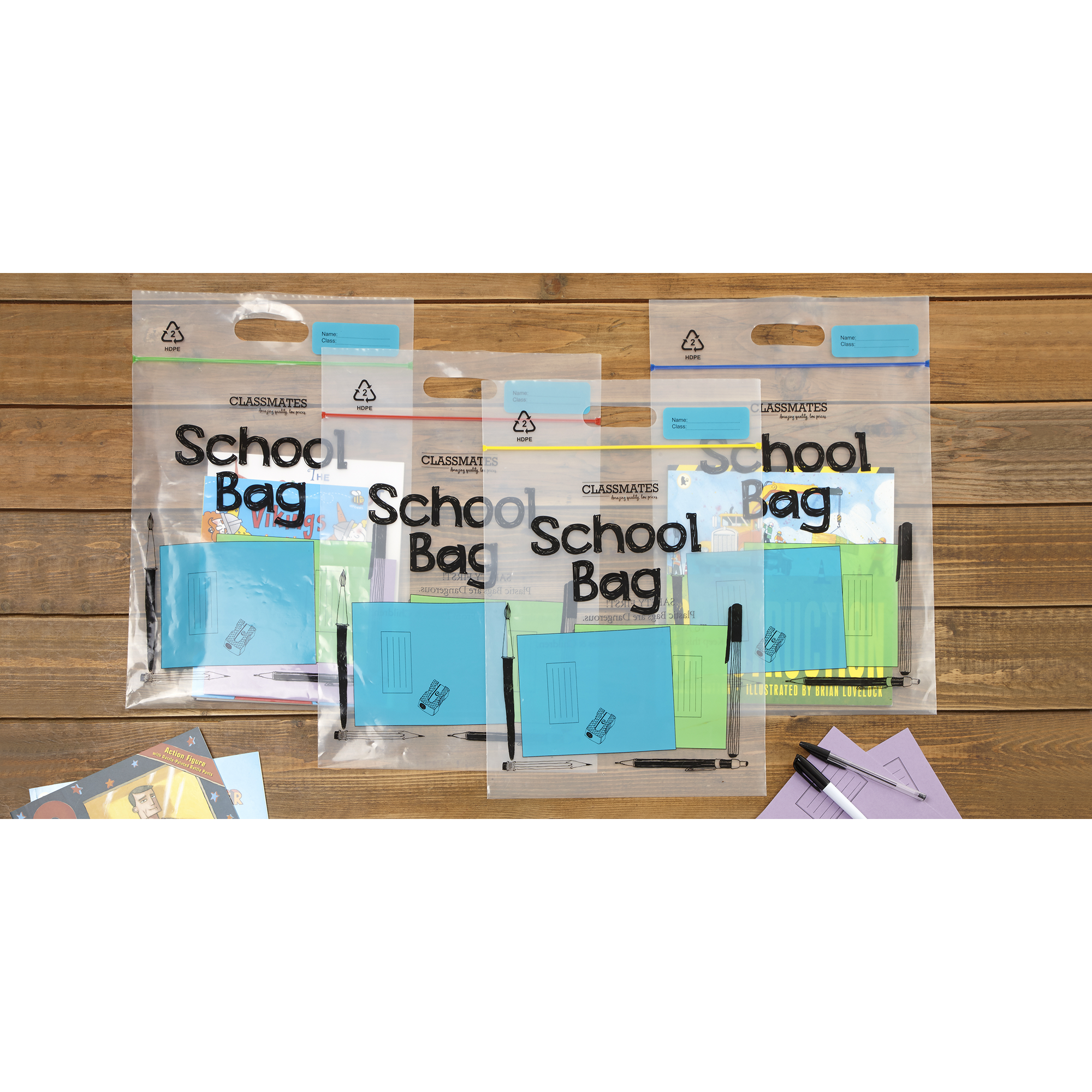 Classmates Book Bags A4 Assorted Pack of 40