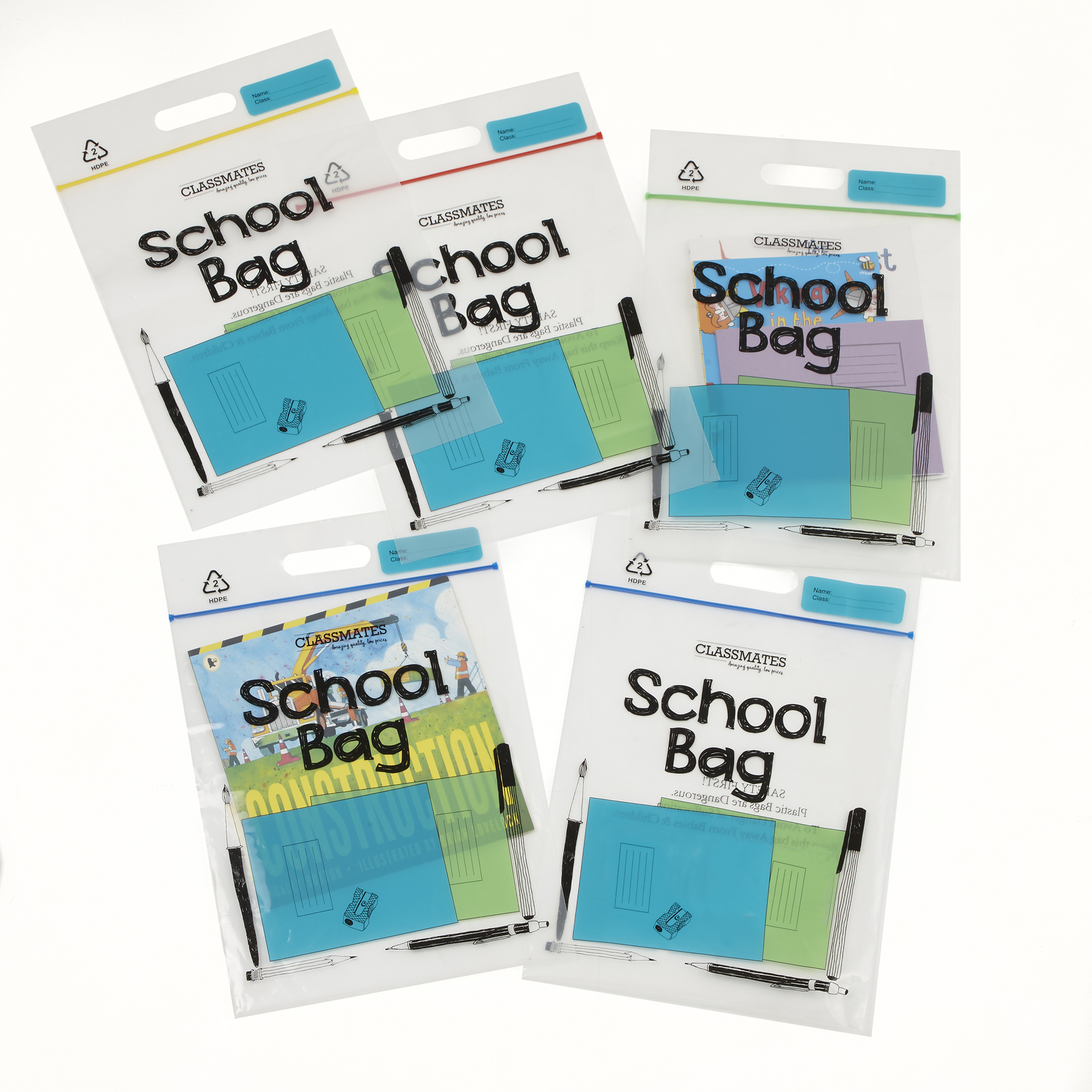 Book Bags Assorted Pk40