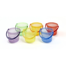 Transparent Coloured Buckets from Hope Education - Pack of 6