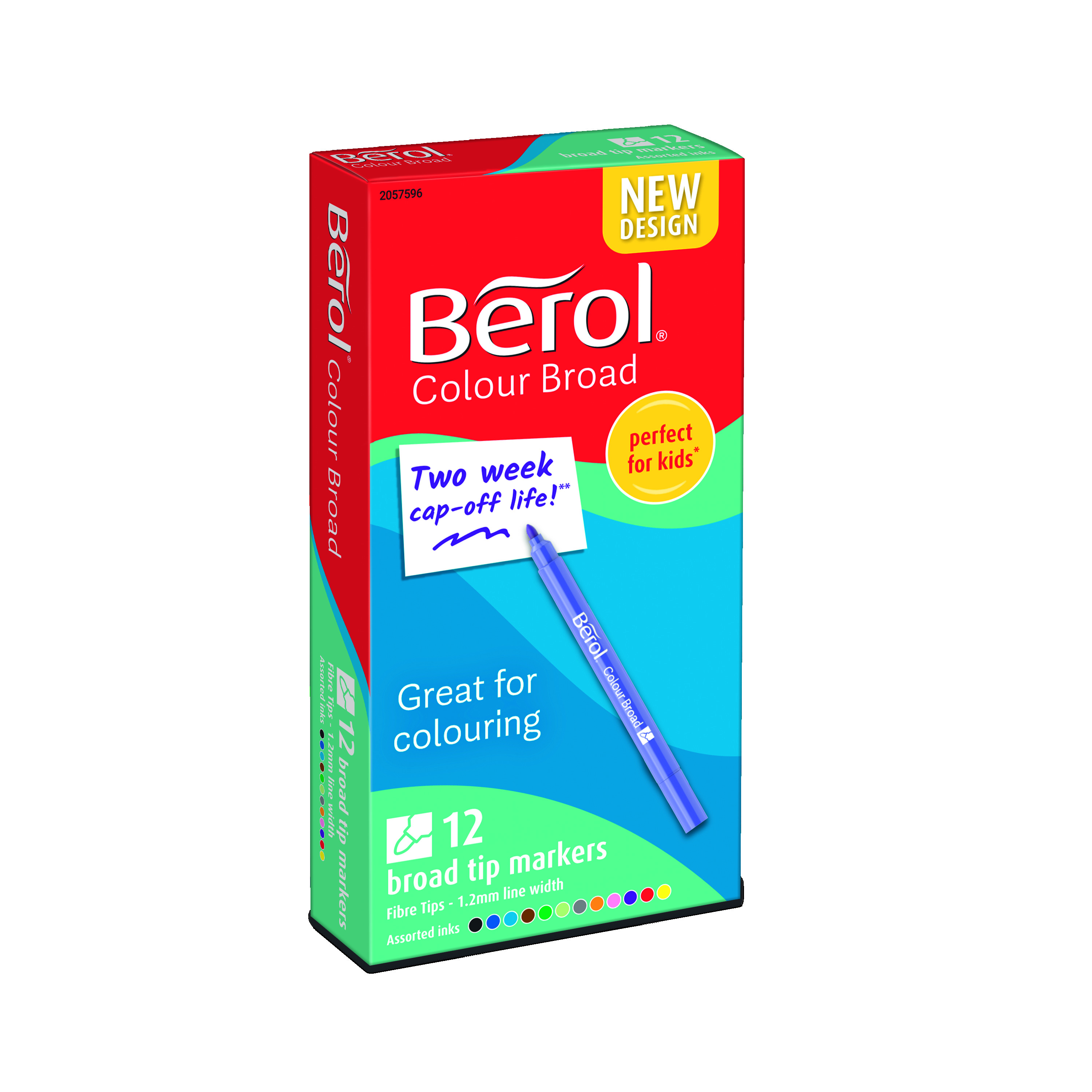 Berol Farb-Stifte Packung 42 Stück – Feinfaserspitze 0,6 Mm, Auswaschbare Tinte