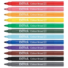 Berol Colour Broad Pens - Assorted - Pack of 12