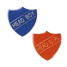Classmates Head Girl & Boy Shield Badges- Red and Blue
