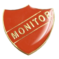 Classmates Monitor Shield Badge - Red