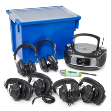 Group Listener CD Player, 6 Educational Headphones & 1 Microphone from Hope Education