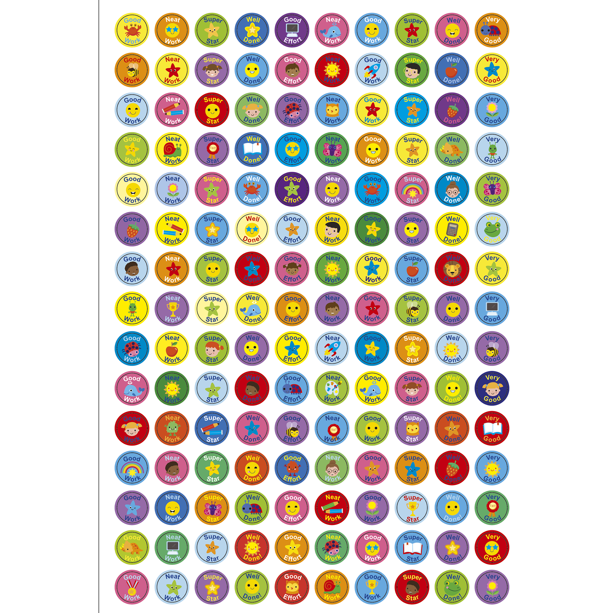 10mm Caption Stickers