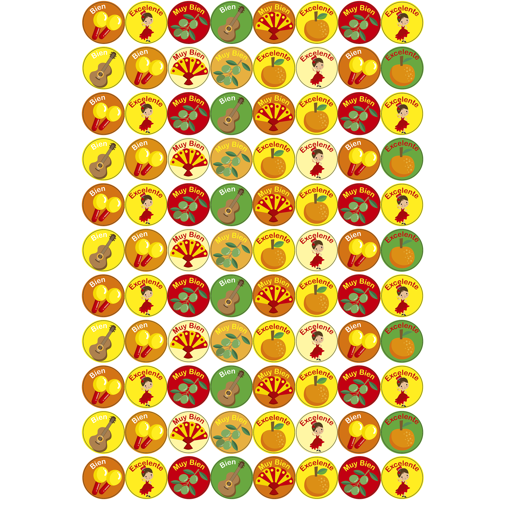 Spanish Merit Stickers