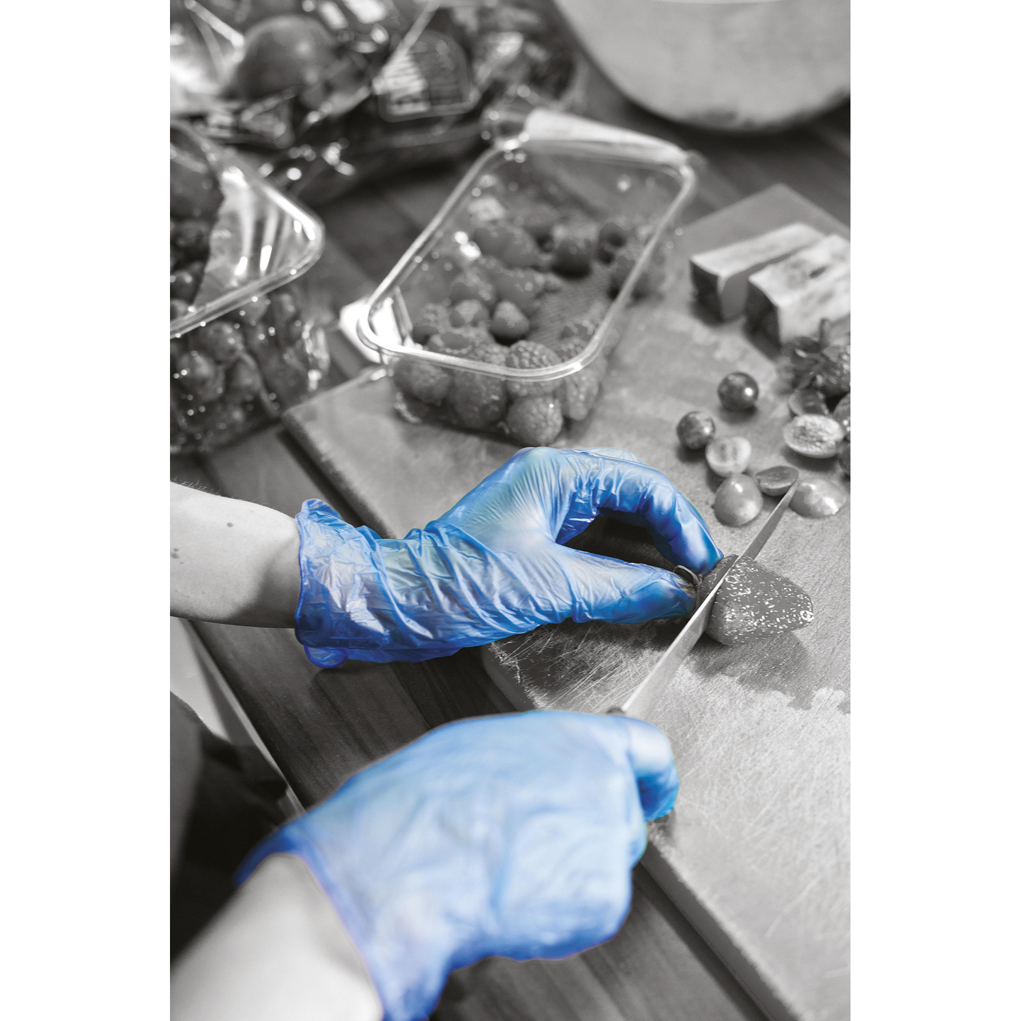 Blue Vinyl Powder Free Gloves - Small