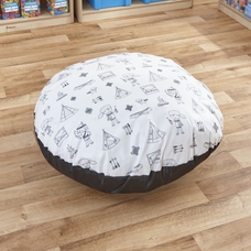 Welcome to My Tribe Wipe Clean Giant Round Coated Floor Cushion with Antimicrobial Coating