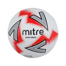Mitre Super Dimple Football - White/Red - Size 3