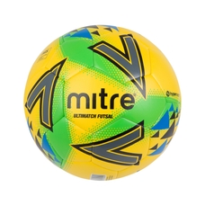 Mitre Ultimatch Futsal Football - Yellow/Green/Blue - Size 4