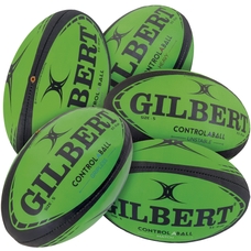 Gilbert Control-a-Ball Rugby Ball Set- Green/Black - Size 5