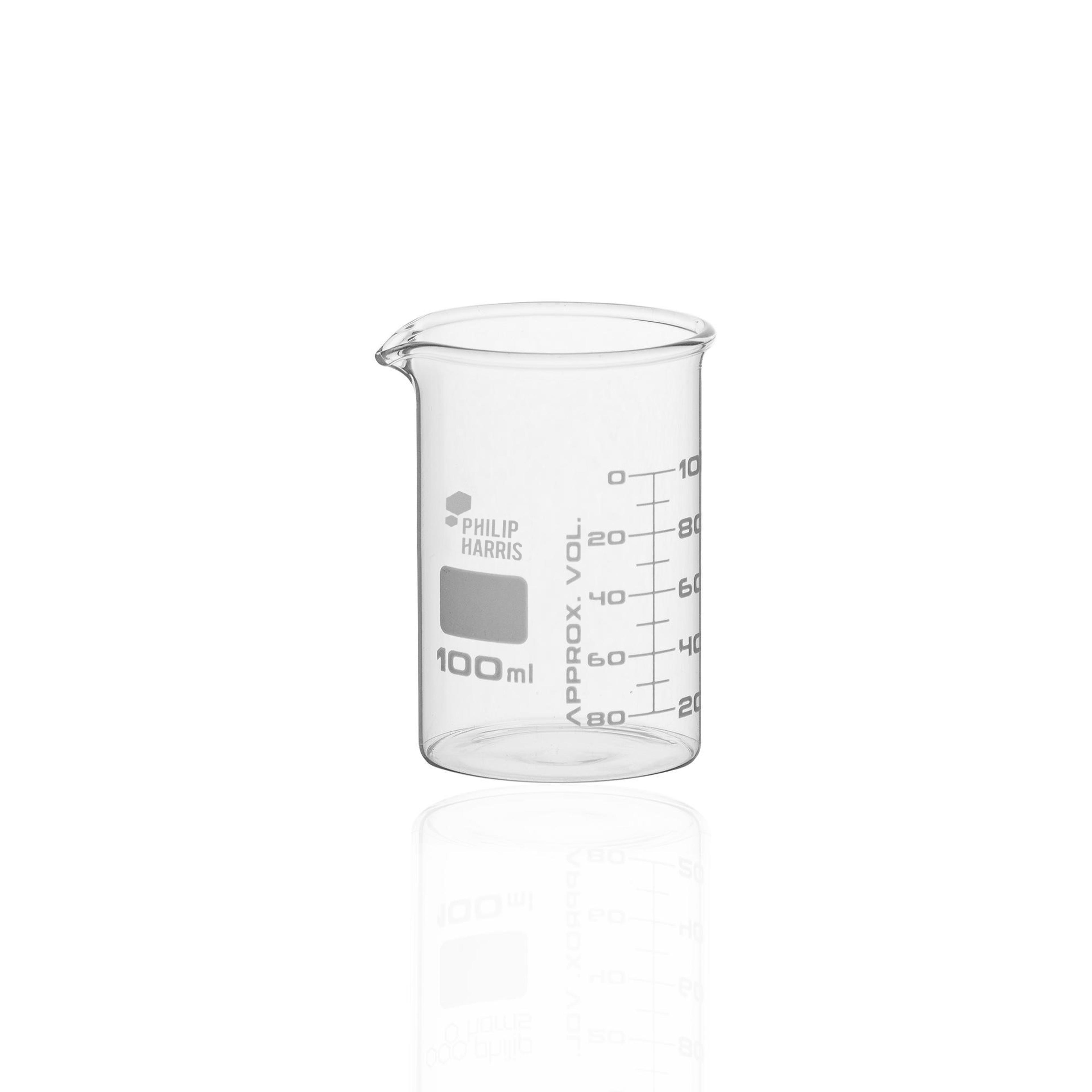 Philip Harris Glass Beaker - Squat Form - 100ml - Pack of 12