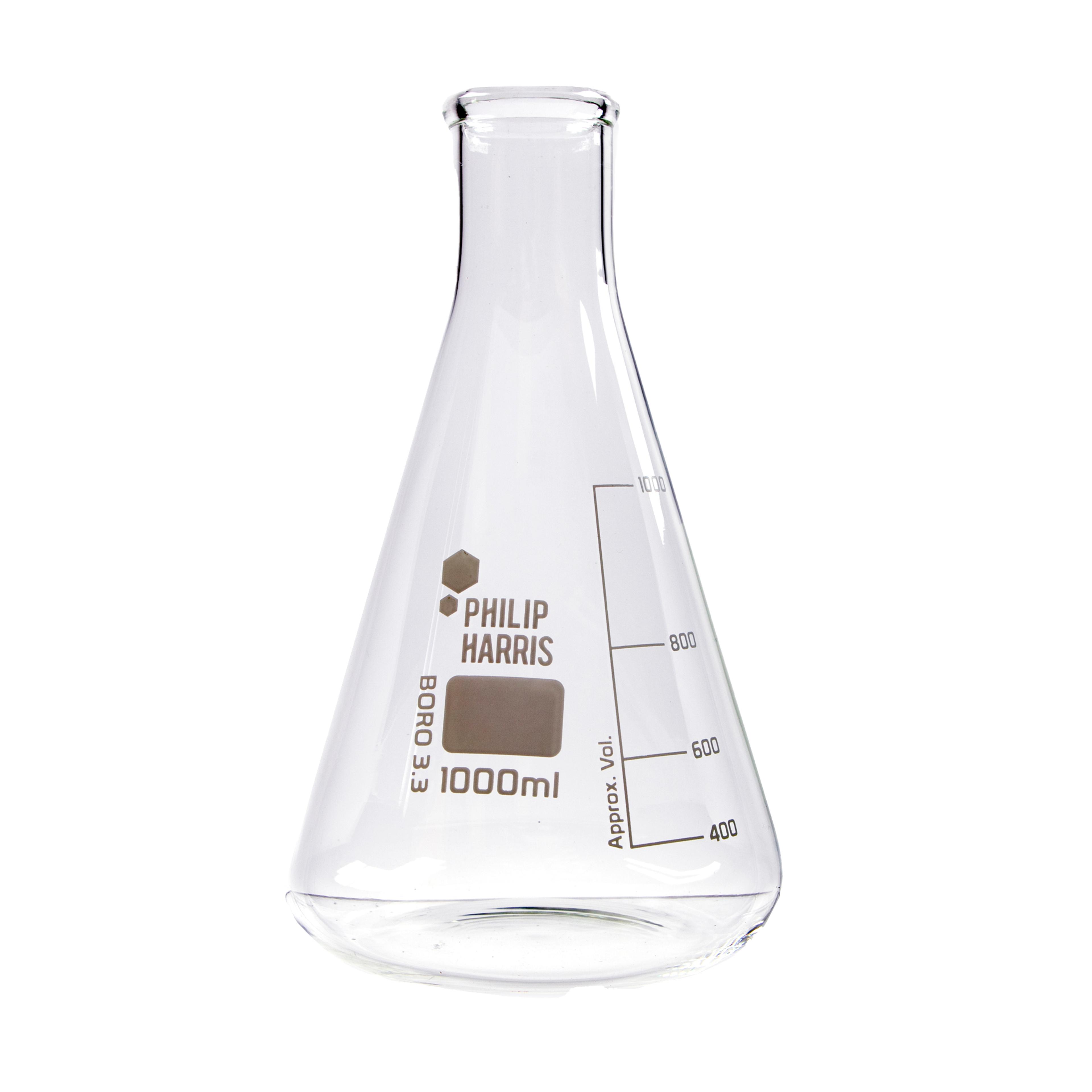 Philip Harris Narrow Mouth Conical Flask - 1000ml - Pack of 6