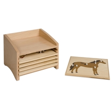 Nienhuis Montessori Animal Puzzle Cabinet: Five Compartments