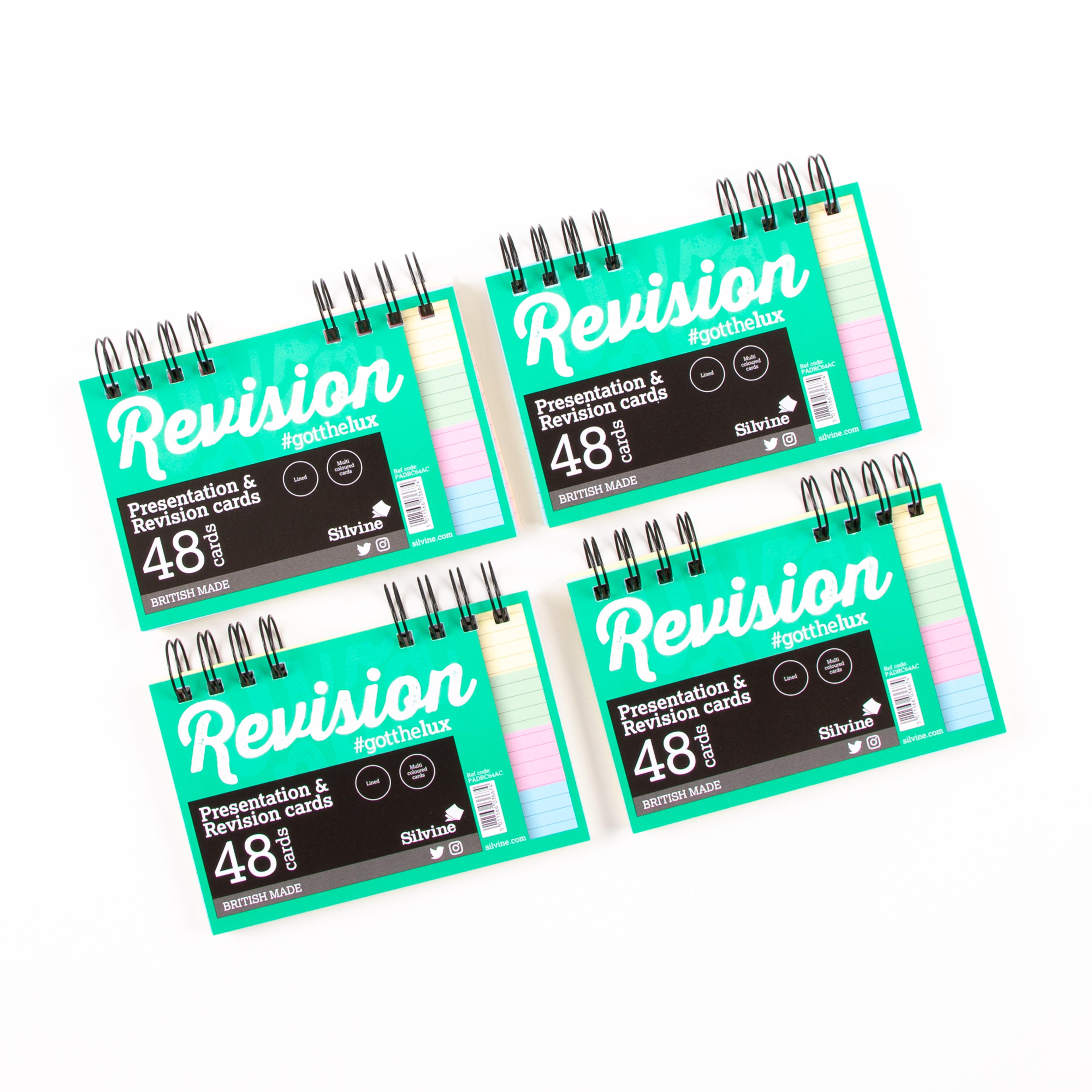 Silvine Luxpad Twinwire Presentation & Revision Cards - 152 x 102mm (48 cards per pack) - Pack of 10
