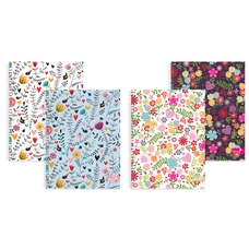 Silvine Marlene West Floral Notebooks - A4 - Pack of 4 