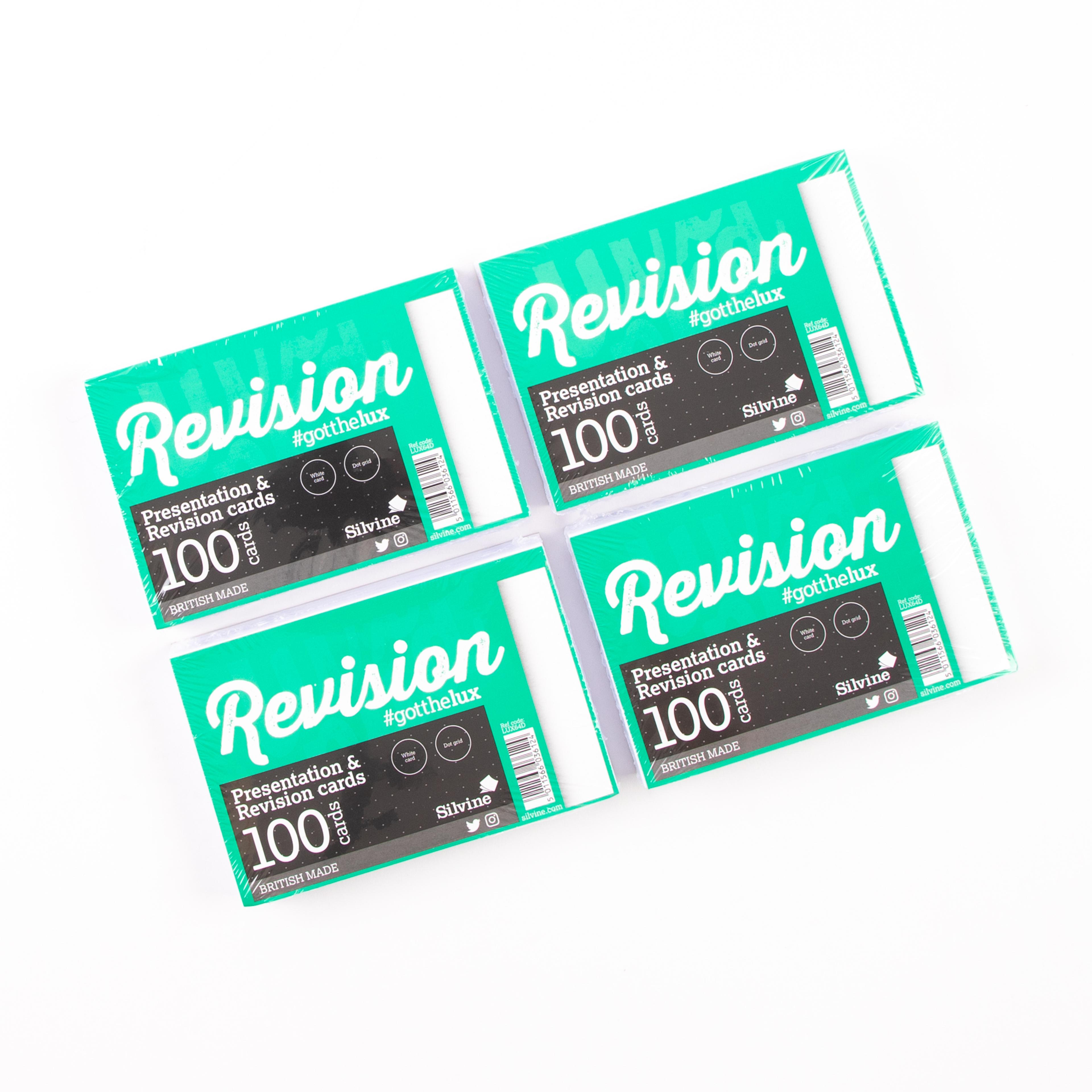 Silvine Luxpad Presentation & Revision Cards - 152 x 102mm (100 cards per pack) - Pack of 10