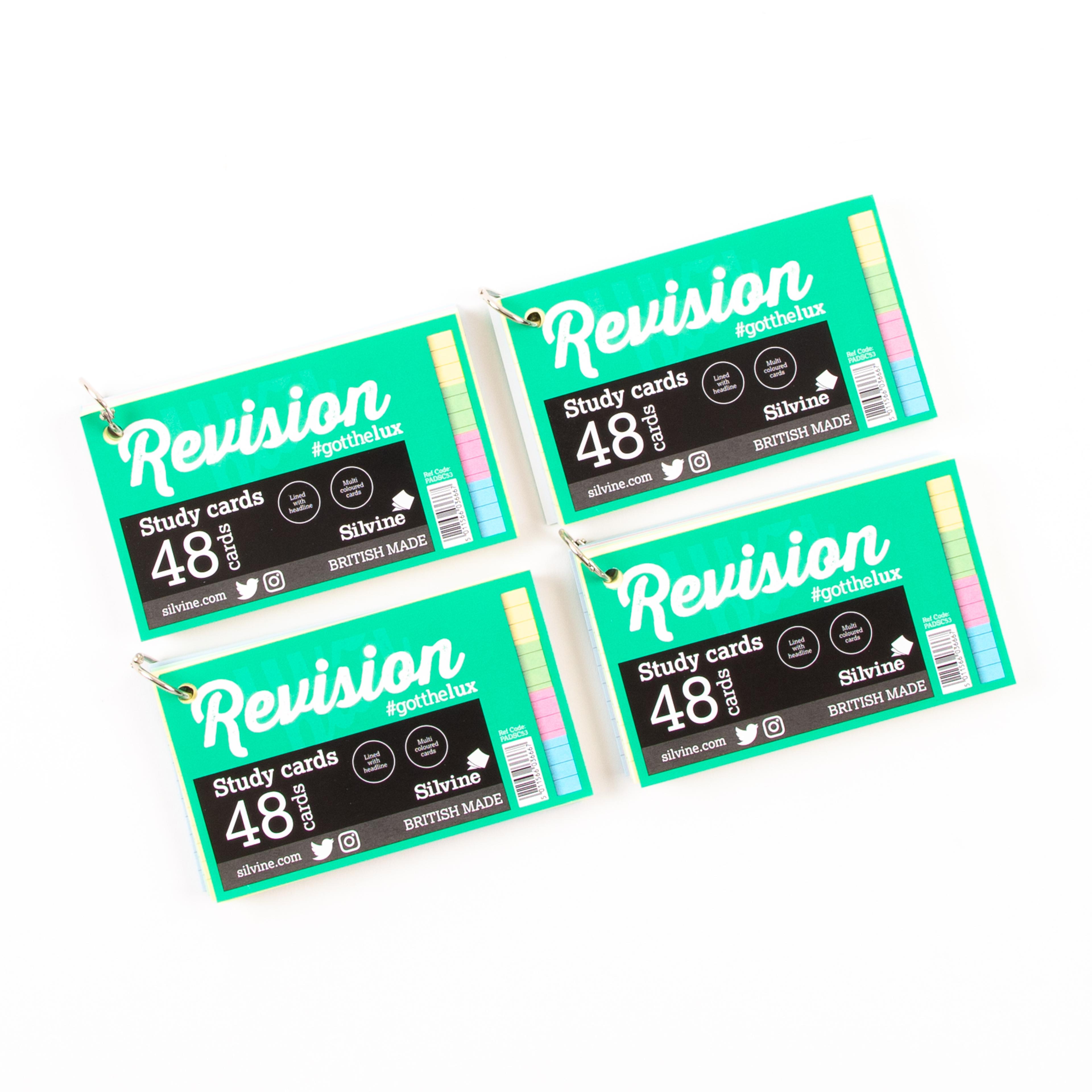 Silvine Luxpad Study Cards - 126 x 76mm (48 cards per pack) - Pack of 20