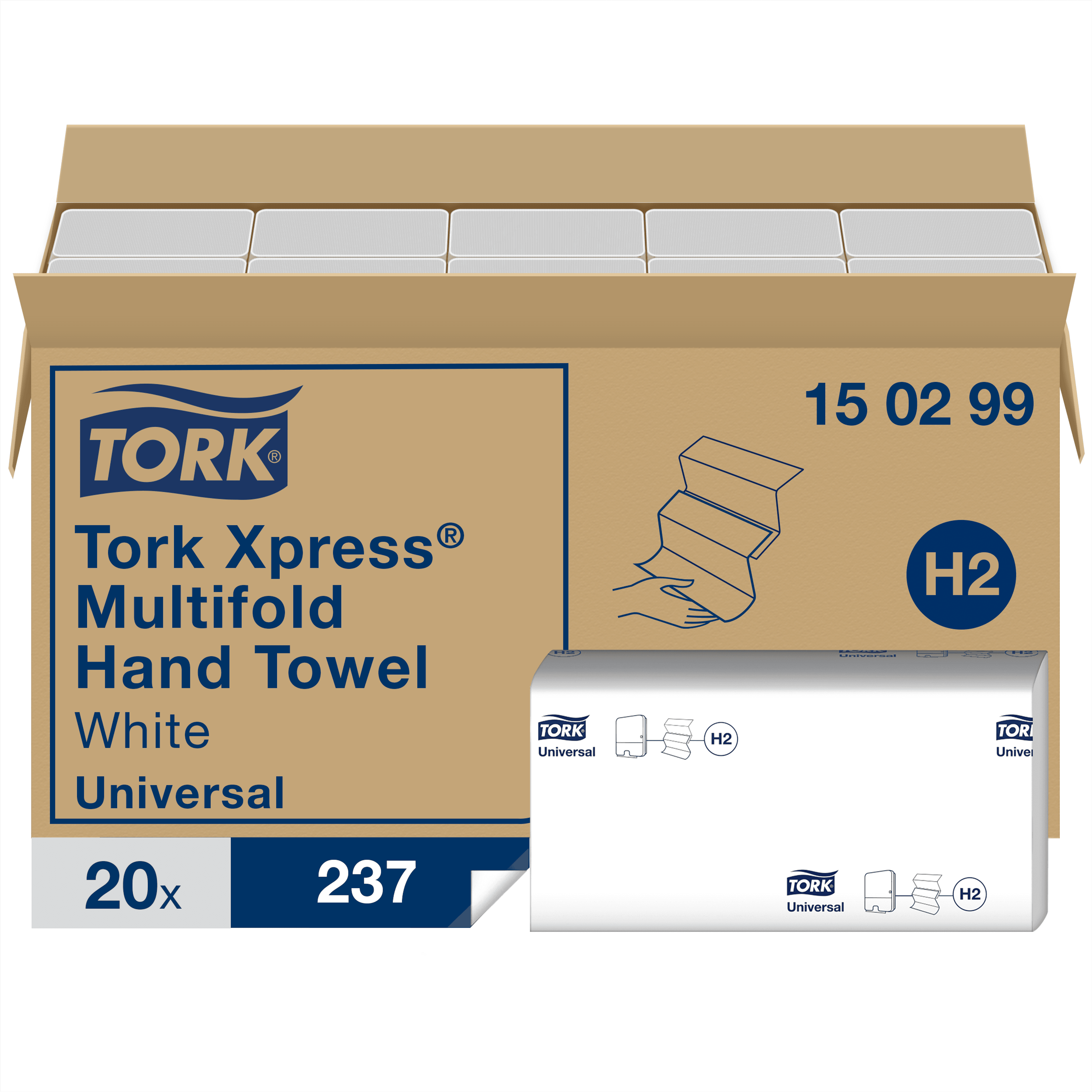 Tork Xpress® Economical Multifold Hand Towels - White -Pack of 20