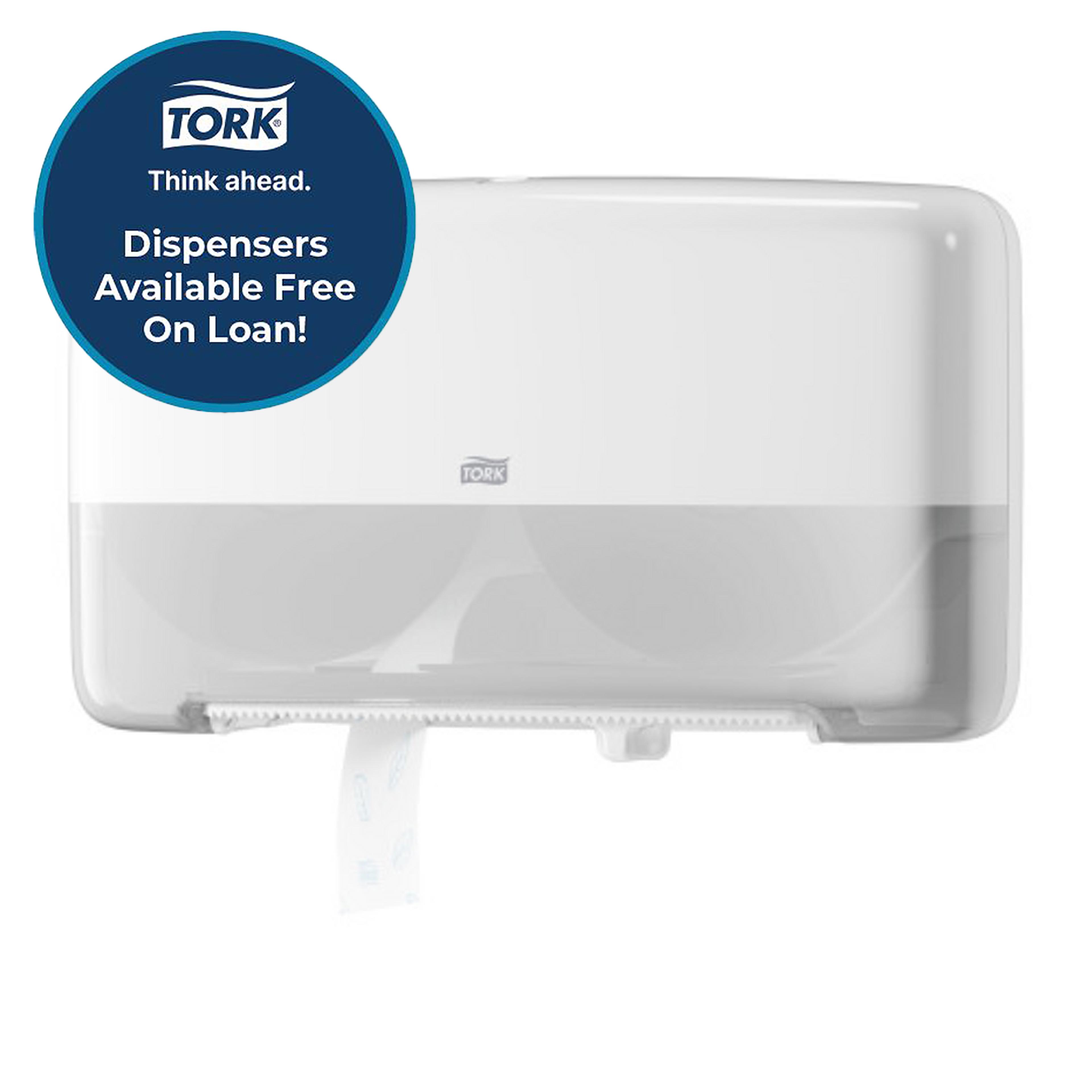TORK Twin Mini Jumbo Toilet Roll Dispenser - White