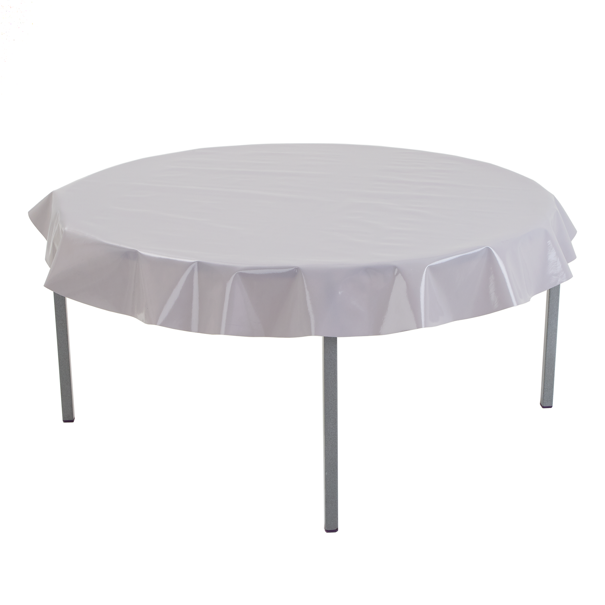 Silver Pvc Tbl Circular Table Cover 1.3m