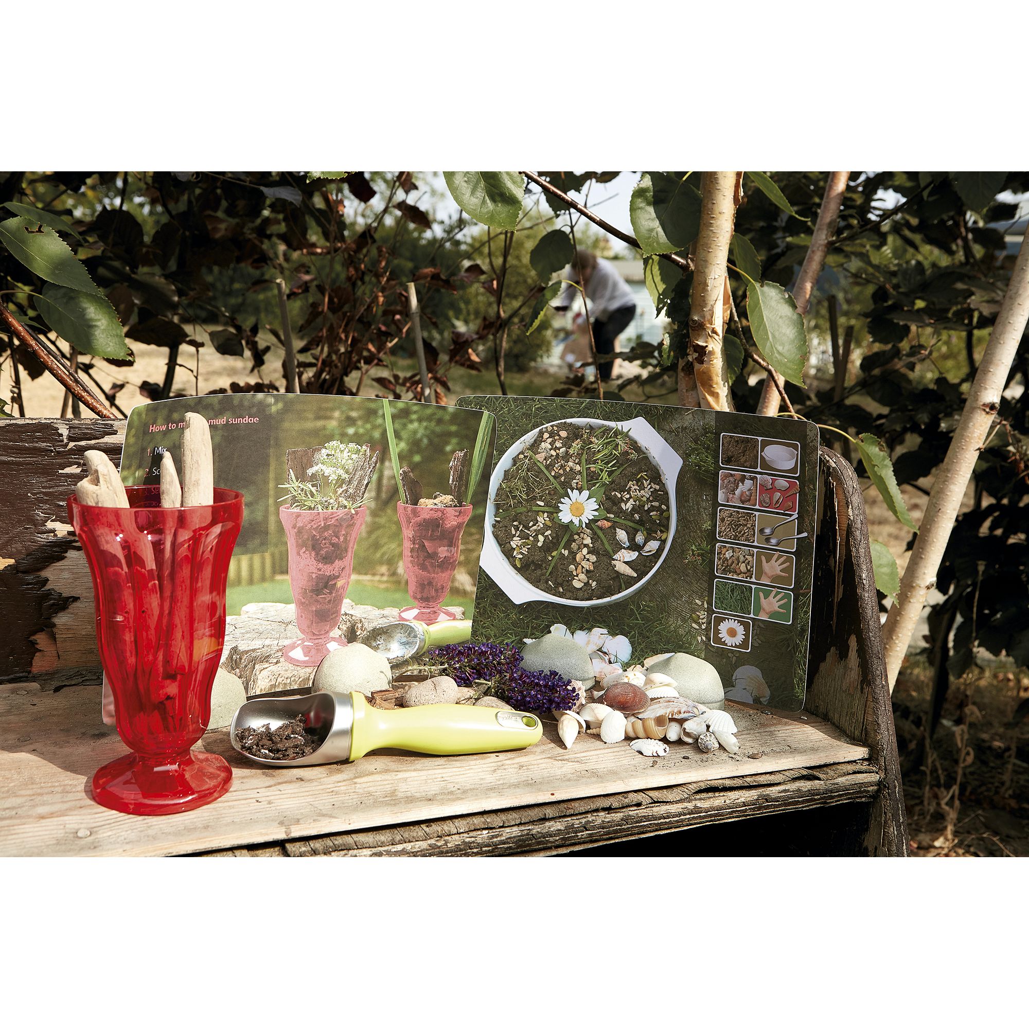 outdoor sensory  learning resource NEW EYFS x16 d/s MUD KITCHEN ACTIVITY CARDS 