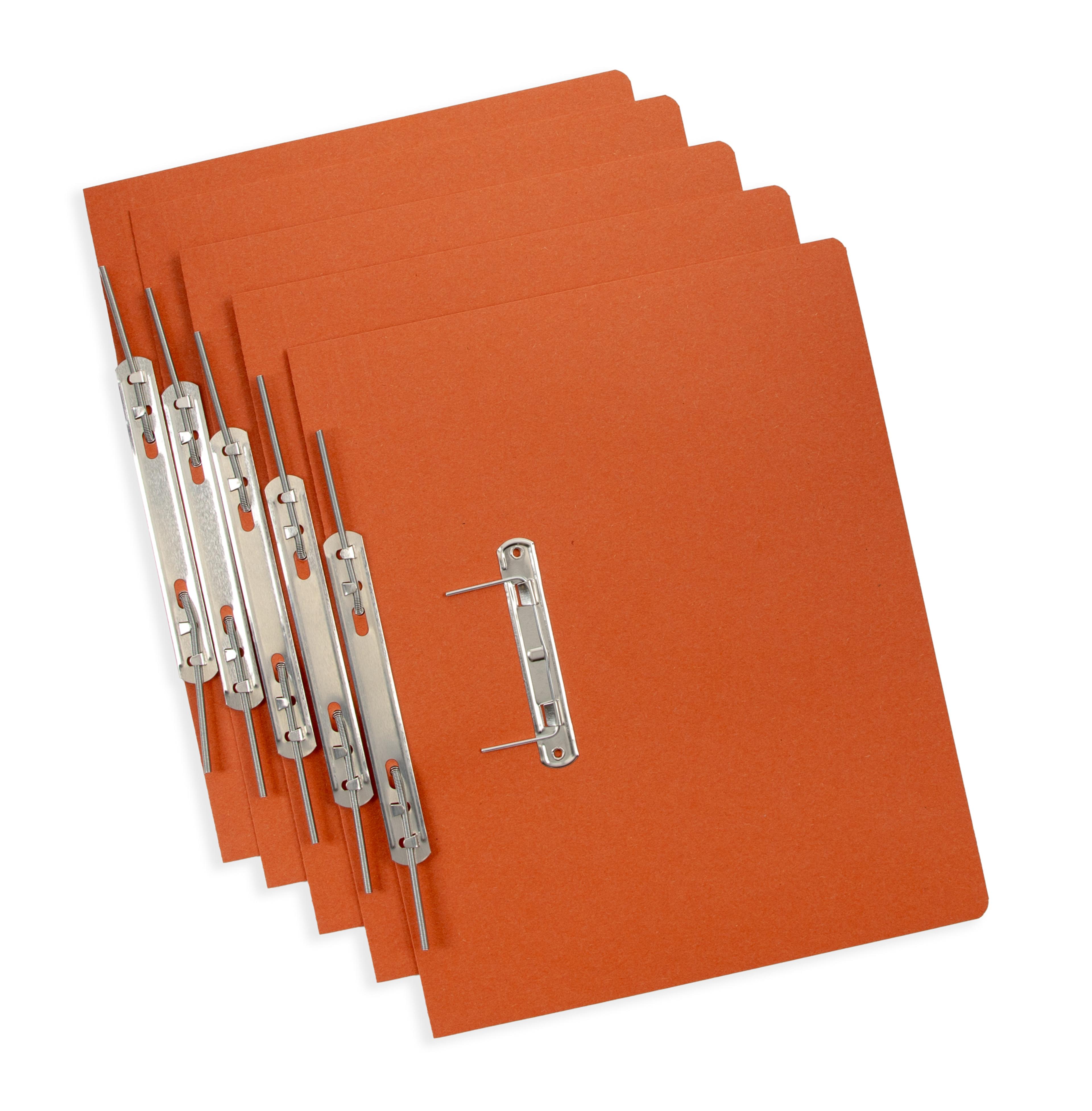 EASTLIGHT Transfer Spring Files - Foolscap - Orange - Pack of 50