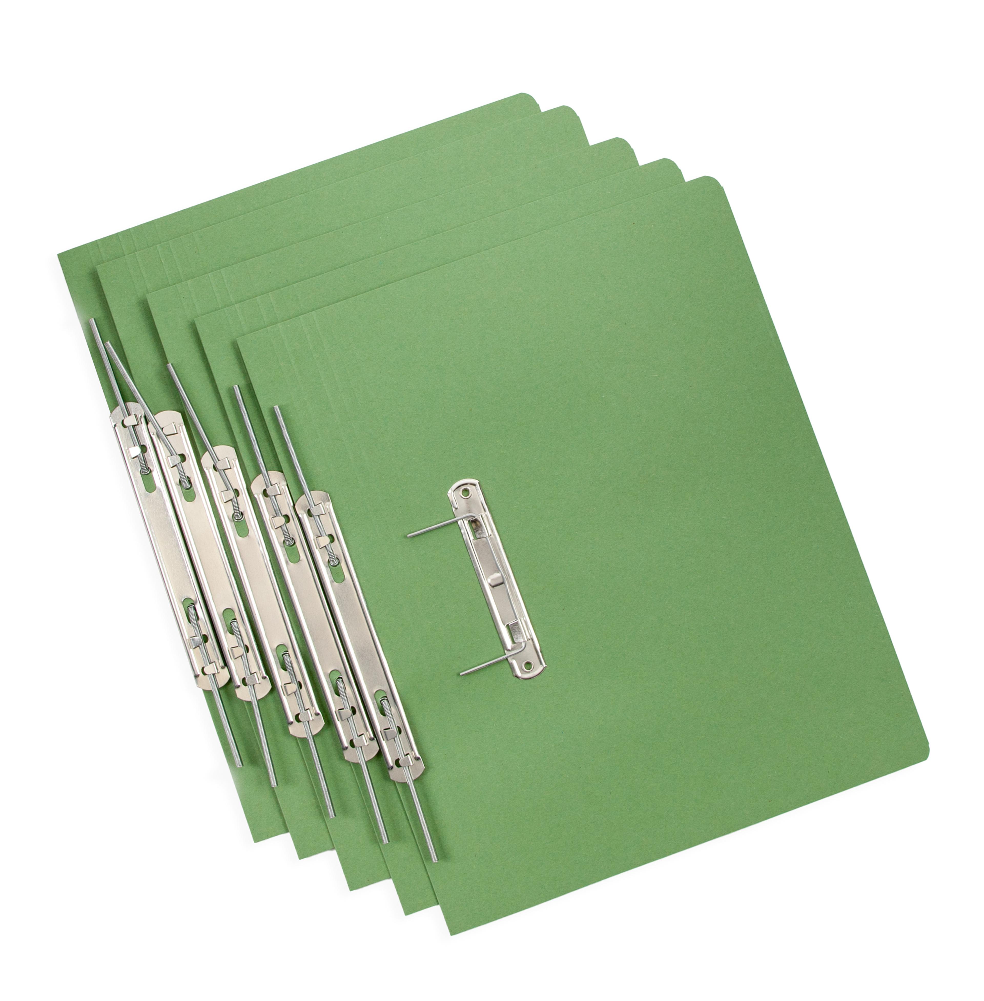 EASTLIGHT Transfer Spring Files - Foolscap - Green - Pack of 50