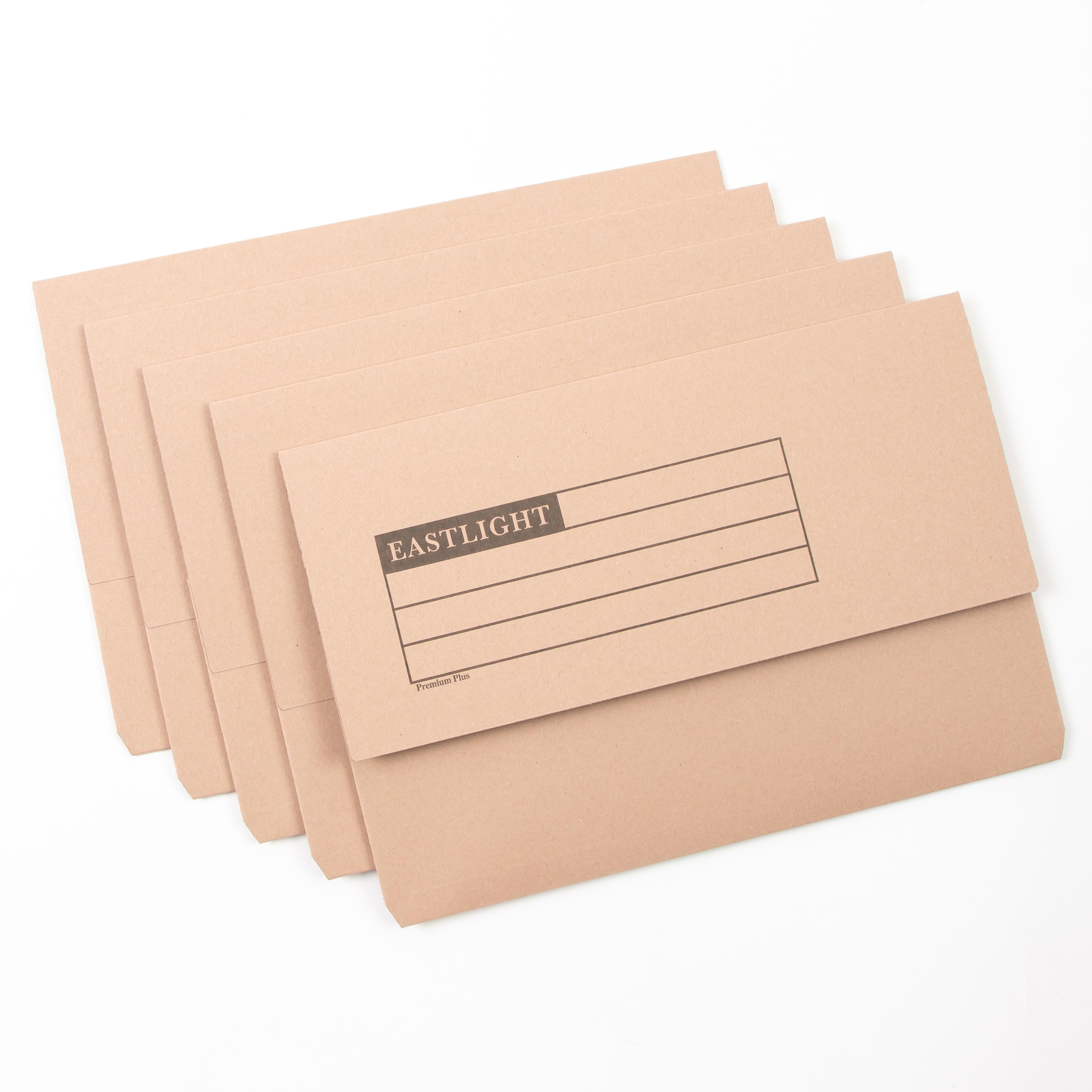 EASTLIGHT Document Wallets - Foolscap - Buff - Pack of 50
