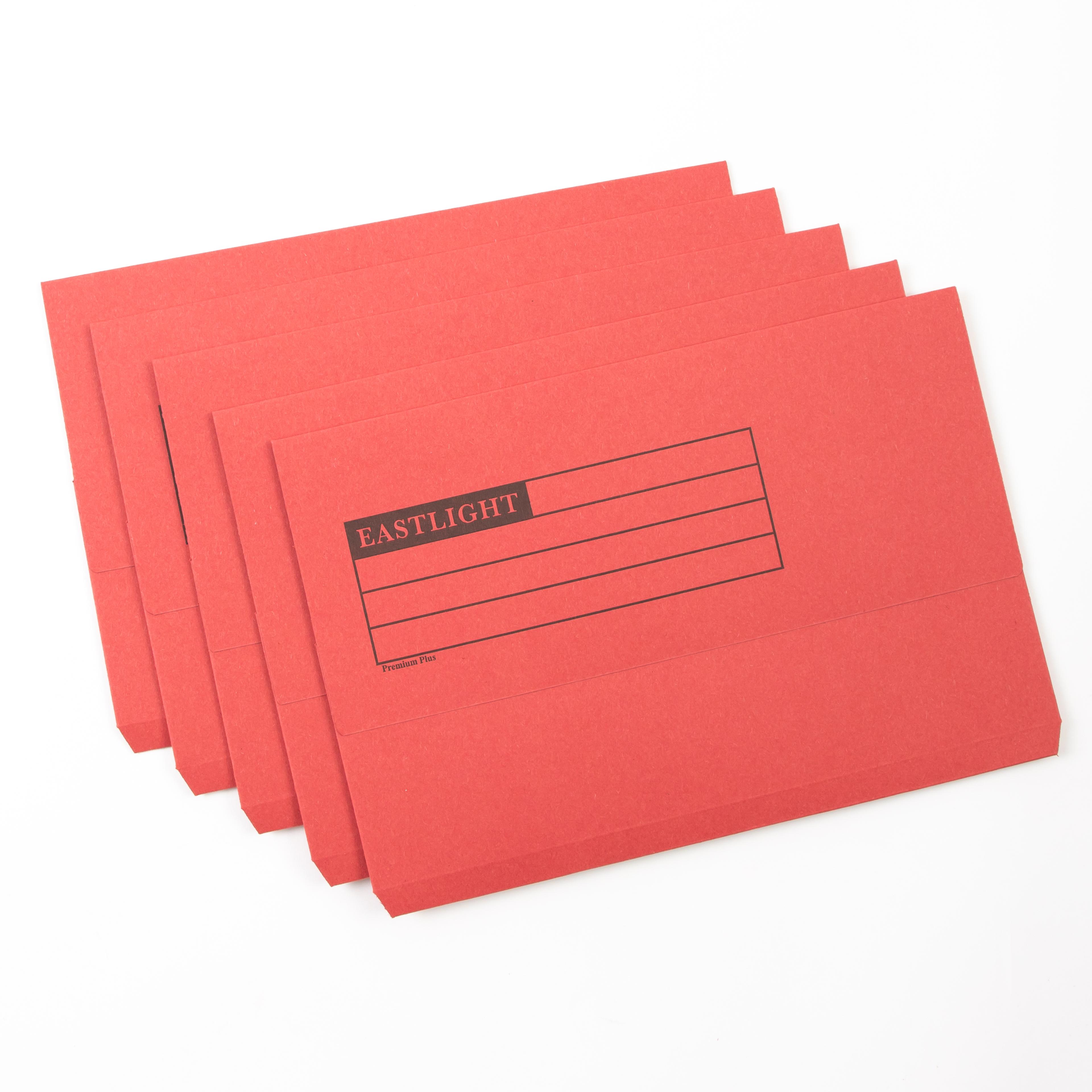 EASTLIGHT Document Wallets - Foolscap - Red - Pack of 50