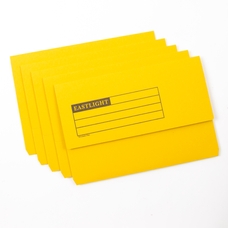 EASTLIGHT Document Wallets - Foolscap - Yellow - Pack of 50 