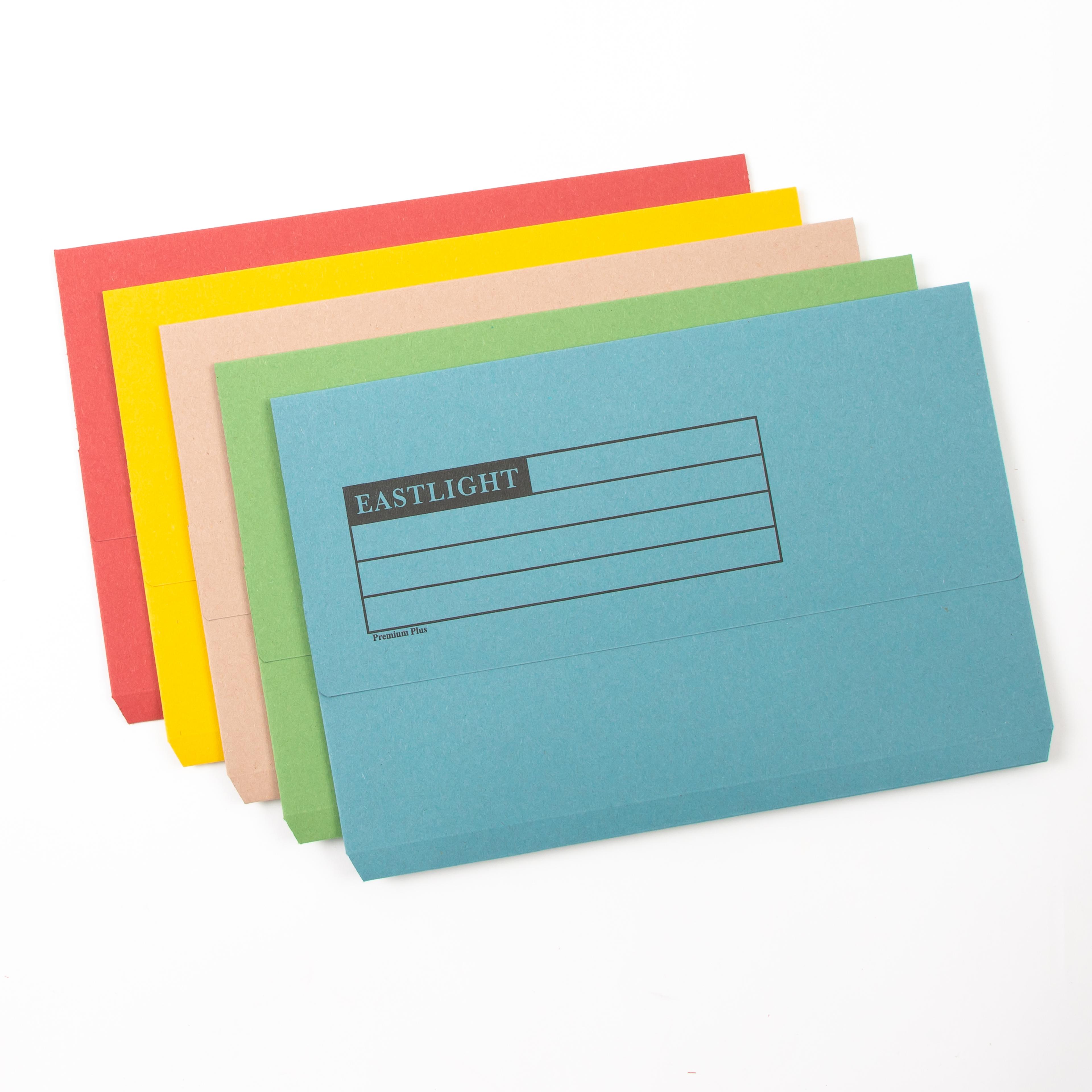 EASTLIGHT Document Wallets - Foolscap - Assorted - Pack of 50