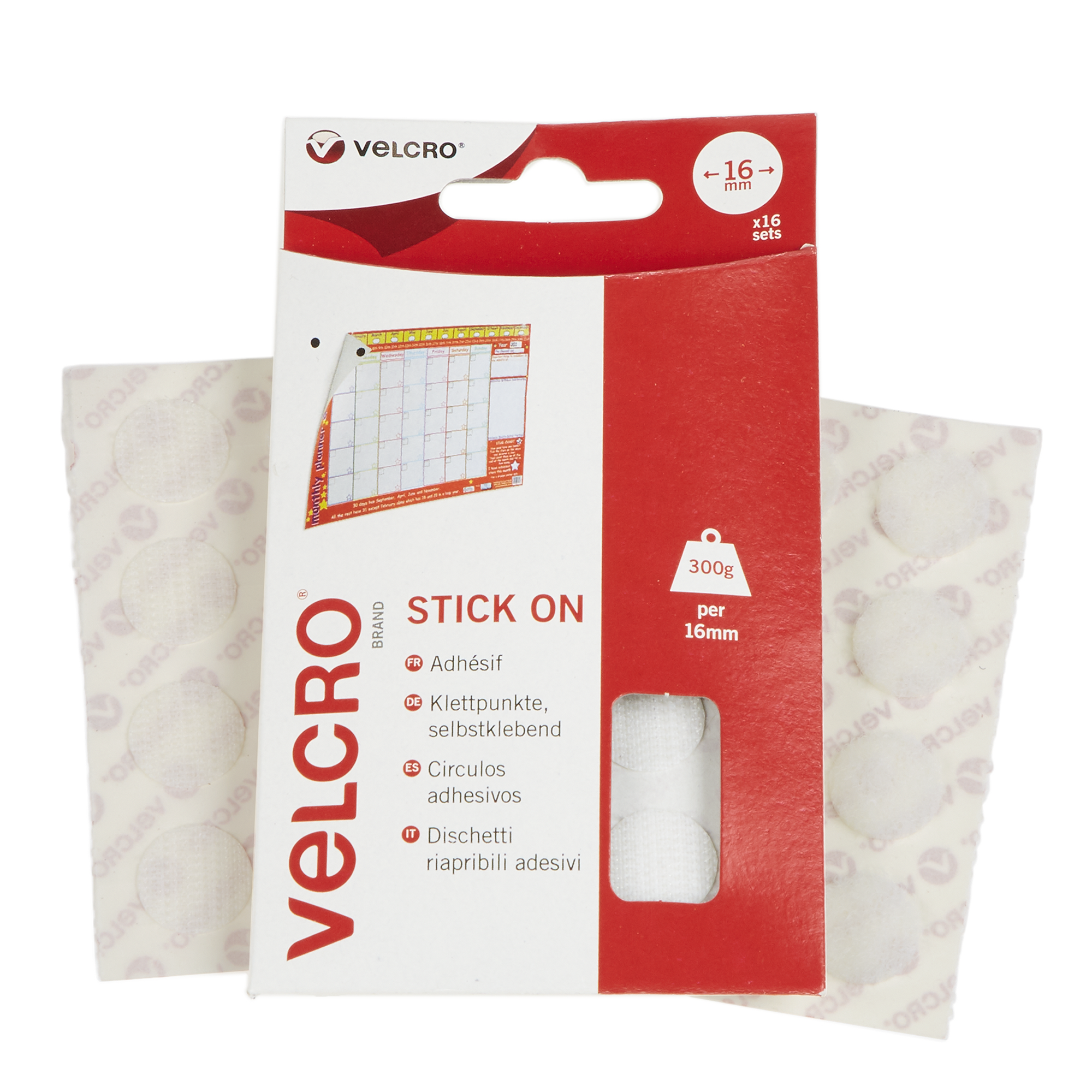 VELCRO Brand Hook and Loop Coins - 16mm - White