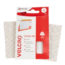 VELCRO® Brand Hook and Loop Coins - 16mm - White