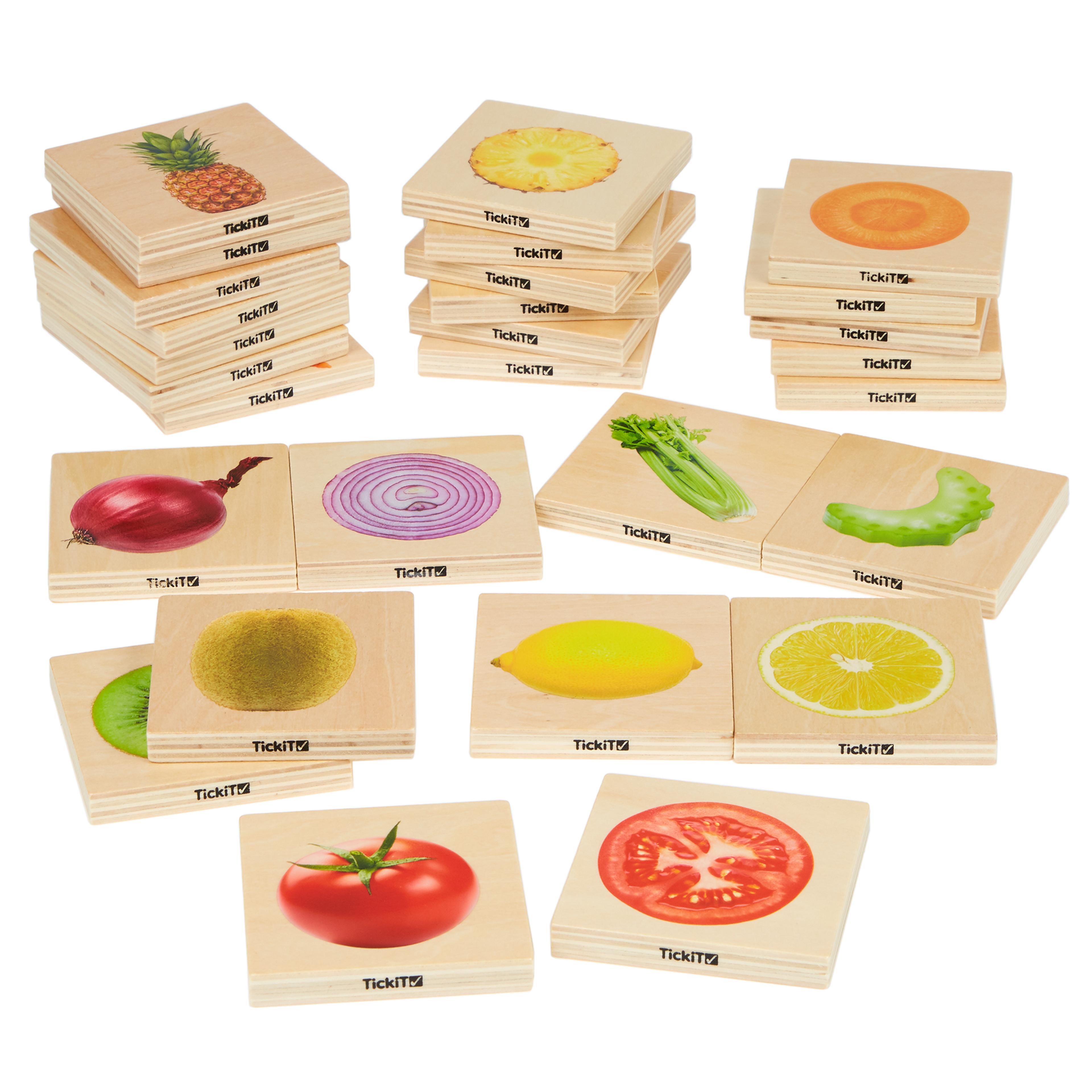 tickit Wooden Fruit & Vegetable Match - 28 Piece