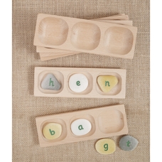 Yellow Door Wooden Word Building Trays 3 Section- Pack of 6 