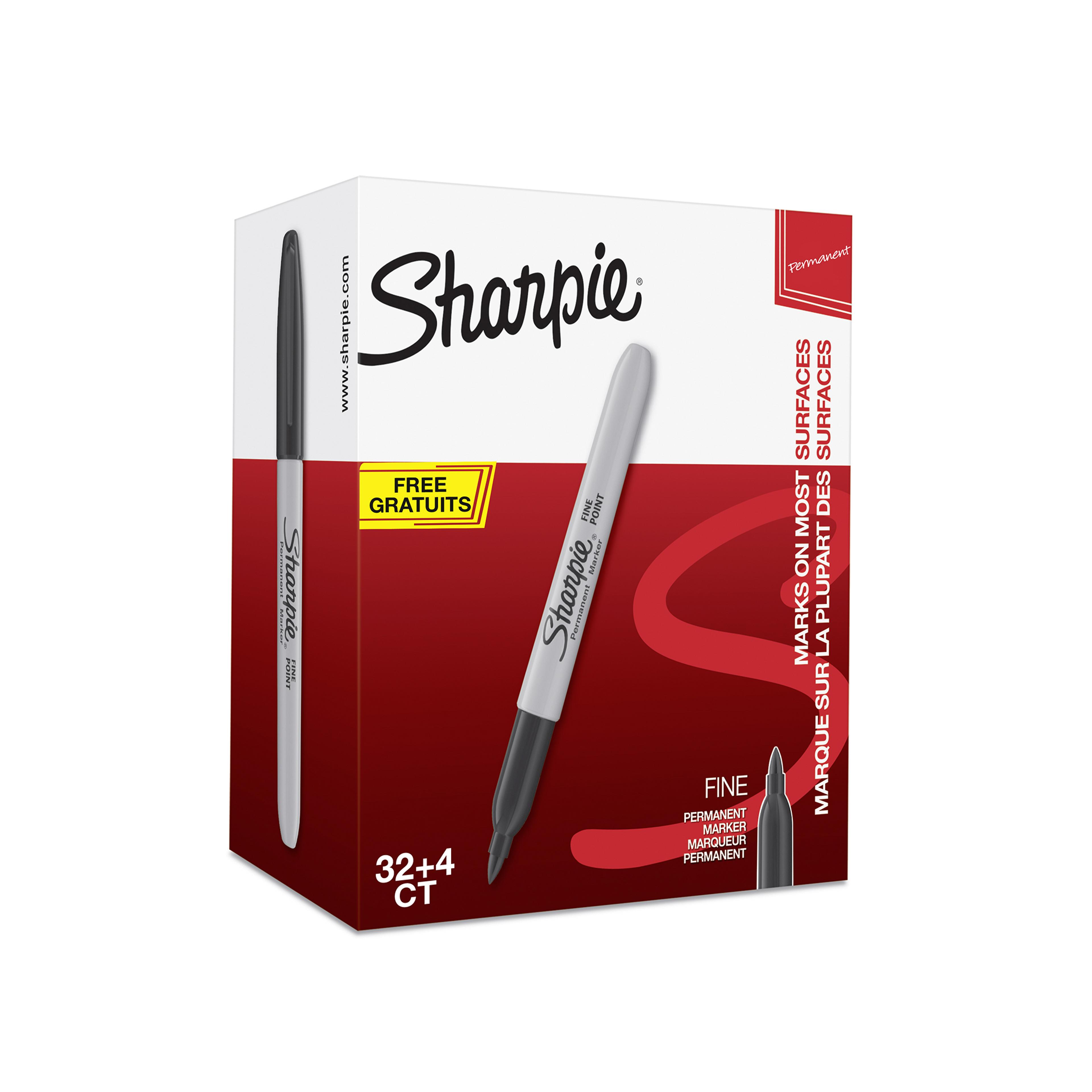 Sharpie Permanent Markers - Fine Tip - Black- Pack of 36