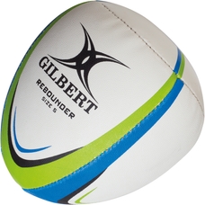 Gilbert Rebounder Rugby Ball - White/Green/Blue - Size 4