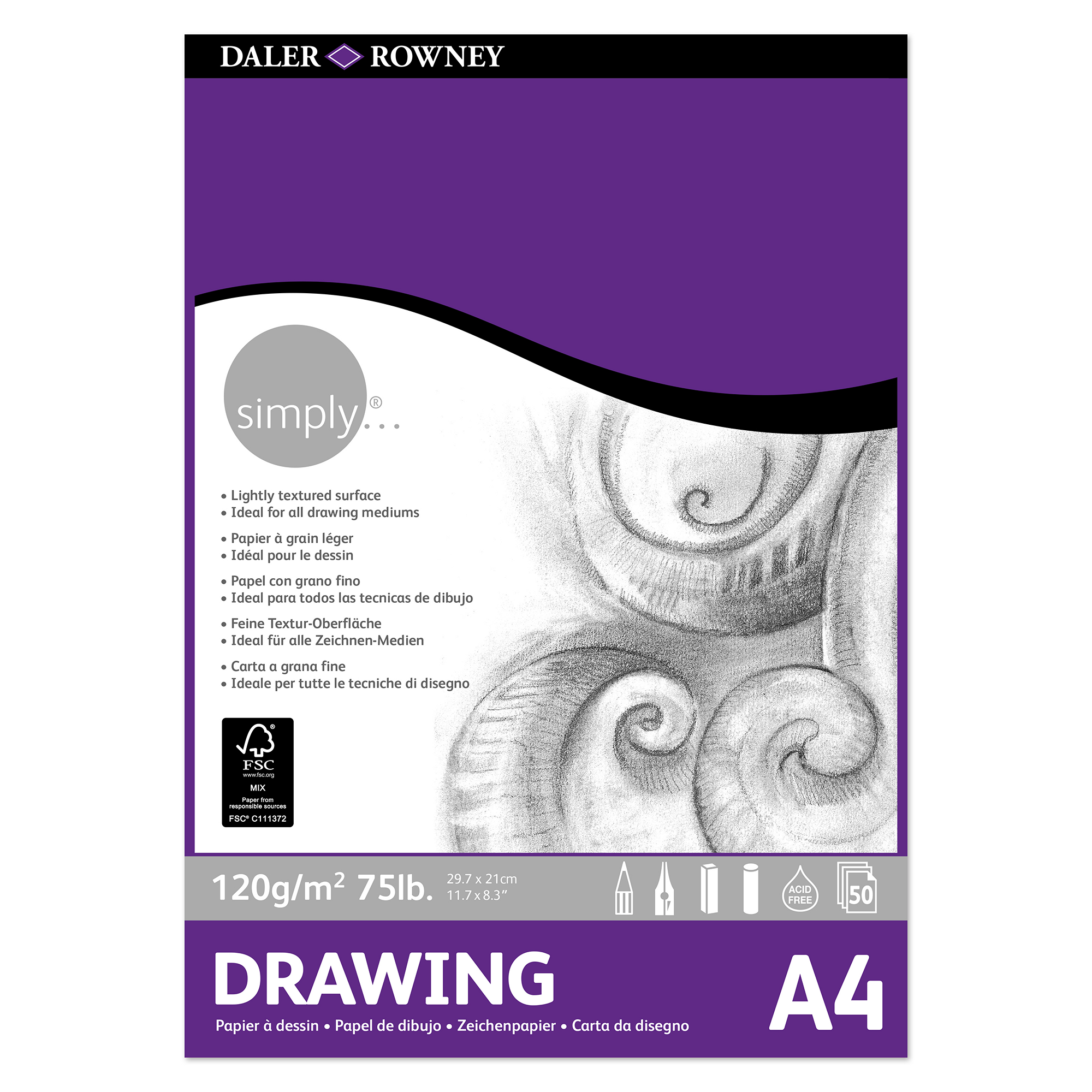 Simply Drawing Pad A4 120g 50sh