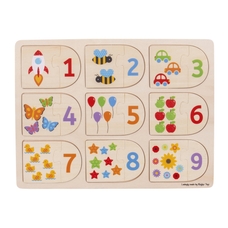 BIGJIGS Toys Picture and Number Match Puzzles