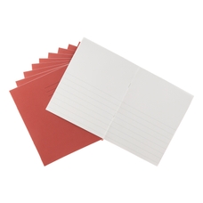 9x7" Exercise Book 32 Page, Top Half Plain/Bottom Half 15mm Ruled, Red - Pack of 100