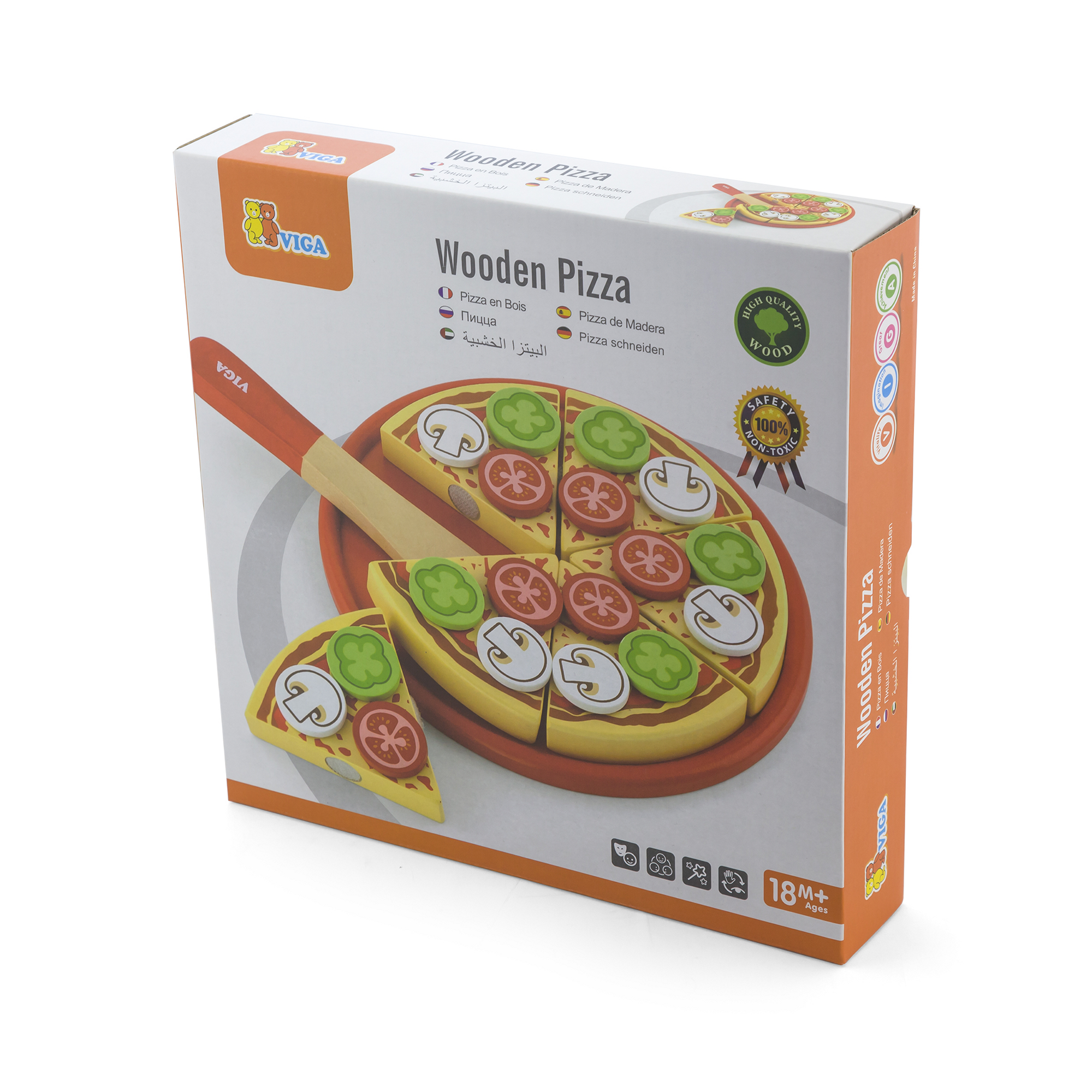 VIGA Wooden Pizza Set | HC1822224 | Findel International
