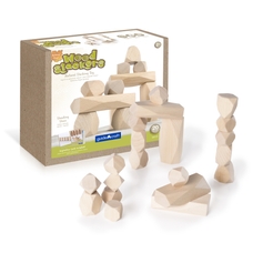 Guidecraft Wood Stackers Standing Stones - 20 Pieces