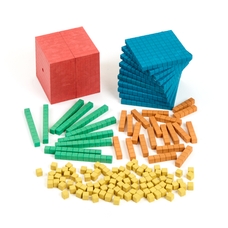 BIGJIGS Toys Coloured Dienes Base Ten Set